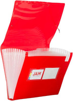 JAM Paper Accordion Folders - 13 Pocket Plastic Expanding File - Letter Size - 9 x 13 - Red - Sold Individually