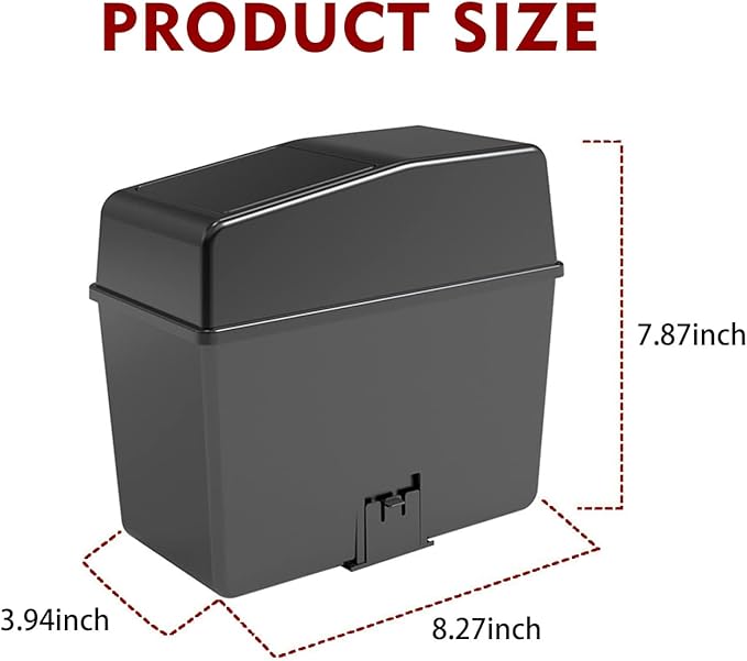 1 Pack Car Trash Can with Lid, 8.2" x 7.8" x 3.9" Capacity Universal Waterproof Portable Car Trash Can, Multifunctional Odorless Organizer Can for Auto Office Home (Black)