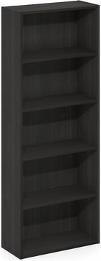 Furinno Basic Book Shelf, 5-Tier Bookshelf, Storage Organizer Bookcase with Open Shelf, 7 x 17 x 44, for Living Room, Bedroom