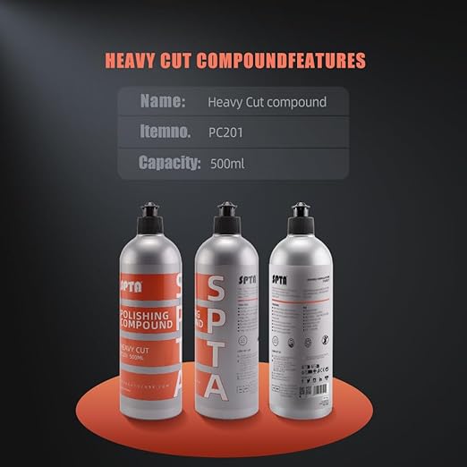 Heavy Cut Polishing Compound, SPTA 16.91oz (500ml) Polishing Compound Car Scratch & Swirl Remover Rubbing Compound & Coarse Polish Buffing Compound Swirl Remover for Cars Automotive Paint Correction