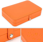 LANDICI Small Jewelry Box for Women Girls, PU Leather Travel Jewelry Case, Portable Jewelry Organizer Storage Holder Display 