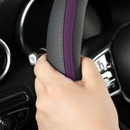 Car Steering Wheel Cover, Leather Steering Wheel Cover Purple Universal 14.5-15 Inch Microfiber Leather Anti-Slip Breathable 