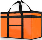 NZ home Insulated Bags for Food Delivery (2XL PRO) Grocery Shopping Cooler Bag, Pizza Delivery, Hot & Cold Catering Tote, Reusable, Foldable & Heavy Duty (Orange)