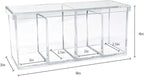 Isaac Jacobs 2-Pack 4-Compartment Clear Acrylic Organizers with Lid (9” L x 3” W x 4” H), Makeup Brush Holder, Sectional Tray