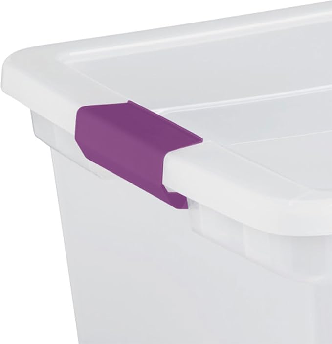 Sterilite 66 Qt ClearView Latch Storage Box, Stackable Bin with Latching Lid, Plastic Container to Organize Clothes in Closet