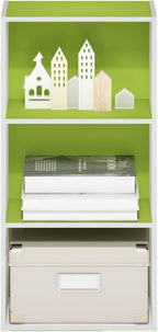 Furinno Luder 3-Tier Open Shelf Bookcase, Green/White