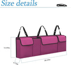 Hanemia Car Trunk Organizer, Backseat Hanging Storage with 4 Large Pockets, Collapsible Cargo Bag with Adjustable Straps