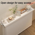 Radiator Cover Shelf, Long White Floating Shelves Wood Shelving Wall Mounted for Living Room Bedroom Kitchen Bathroom Office 