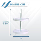 Knape & Vogt Lazy Susan Organizer, 2-Tier Cabinet, 18 in. Diameter Full-Round, Adjustable Height From 25-1/2 in. to 31-1/2 in