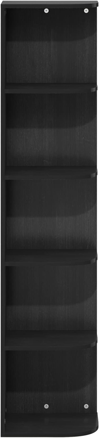 Furinno PASIR Book Shelf, 5-Tier Corner Bookshelf with Open Shelf, Standing Bookcase, 9.3 x 12 x 51.7, for Organization and S