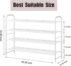 LINZINAR Shoe Rack Long 4 Tier Shoe Storage Organizer Metal Wide Shoe Shelf for Closet Entryway Bedroom 30 Paris Large Capaci
