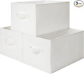 StorageWorks Collapsible Shelf Baskets, Storage Bins for Clothes, Closet Organization and Storage, White, 3-Pack, Large