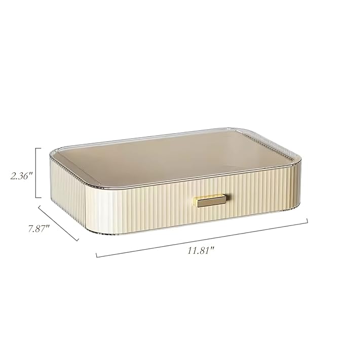 Stackable Plastic Organizer Big & Spacious Drawer | Organize Eyeshadow Palettes, Cosmetics, and Beauty Supplies on a Vanity. 