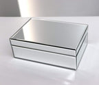 QMDECOR Silver Glass Mirrored Jewelry Box Beautiful Finish Storage Sturdy Organizer High-end Jewelry Organizer Luxury Big Van