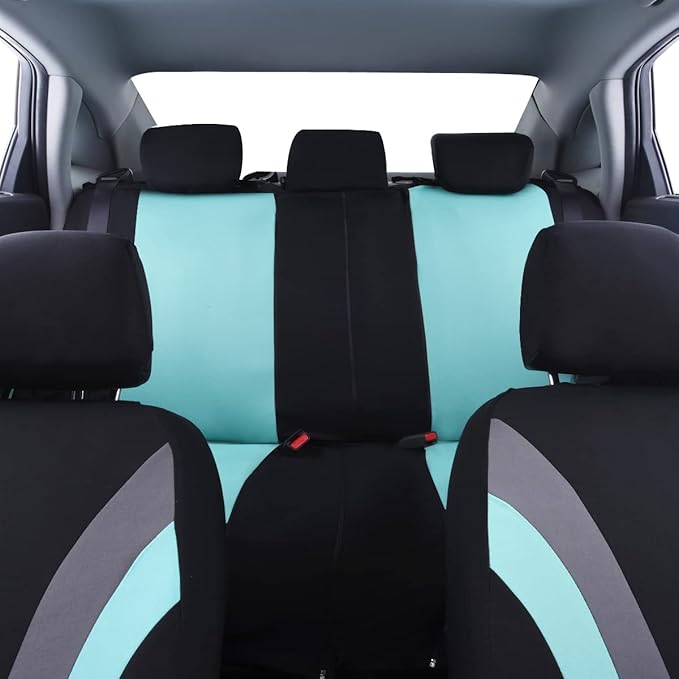 CAR PASS Line Rider Sporty Cloth 11PCS Universal Fit Car Seat Cover -100% Breathable with 5mm Composite Sponge Inside,Airbag 