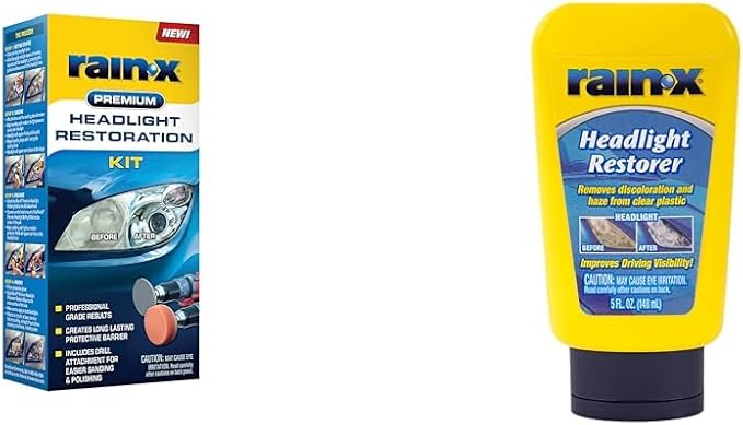 Rain-X Headlight Restoration Bundle: Complete Kit with Drill Attachments, Sanding Tools & Polishing System + 5 fl oz Headligh