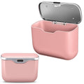 Car Trash Can with Lid, Leakproof Auto Garbage Bin, Waterproof Car Trash Bag Holder with PU Leather Top for Back of Seat/Door, Fit for SUVs, Sedans, Trucks Pink