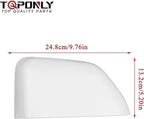 1 Pair Tow Mirror White Cover Cap | For 2017-2024 Ford Super Duty F250 F350 F450 F550 Truck Accessories Replacement | Driver&Passenger Side Exterior Plastic Top Half Door Mirror Caps