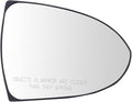 TRQ Passenger Side Mirror Glass with Backing Plate Snap On Clear Compatible with 2011-2016 Kia Sportage KI1325112