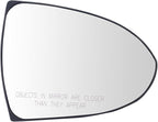 TRQ Passenger Side Mirror Glass with Backing Plate Snap On Clear Compatible with 2011-2016 Kia Sportage KI1325112