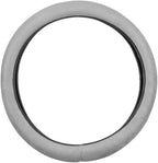 BDK Ergonomic Leather Grip Steering Wheel Cover - Soft Plush Memory Foam Grip for Standard Size Wheels 14.5-15 inch Gray