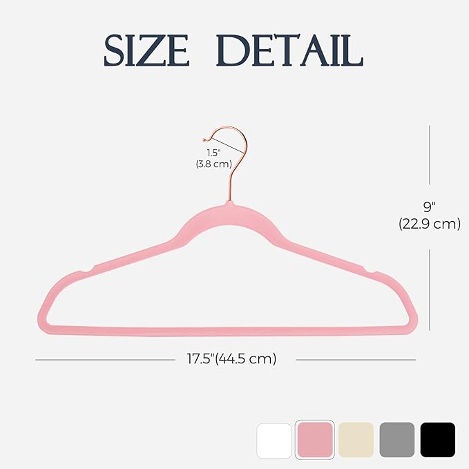 HOUSE DAY Pink Velvet Hangers 360 Pack, Premium Non-Slip Felt Clothes, Sturdy Heavy Duty Coat, Durable Hangers for Suits, Spa
