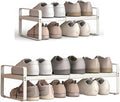 Expandable 1-Tier Metal Shoe Rack (H:7"), Adjustable Width 14.9"–23.6", Heavy-Duty Free-Standing Shoe Shelf for Closet, Entry