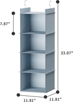 YOUDENOVA Hanging Closet Organizer, 4-Shelf Closet Hanging Shelves, Grey