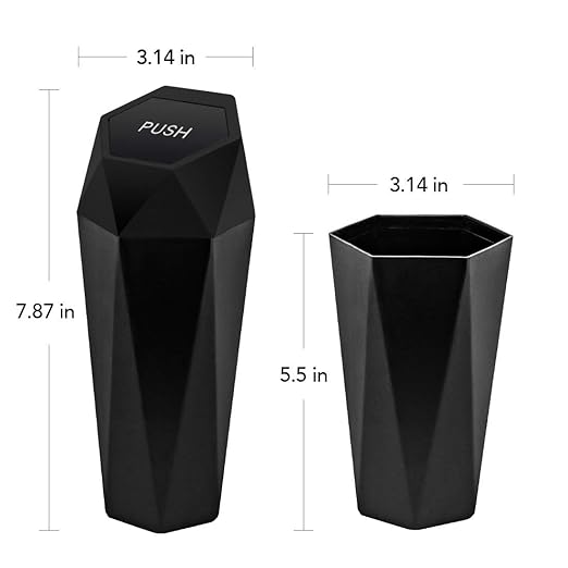 Car Trash Can with Lid - 2-Pack, Interior Accessories for Vehicles, Leakproof Garbage Can with 30 Detachable Trash Bags, Multipurpose Organizers and Storage Solutions for Home and Office