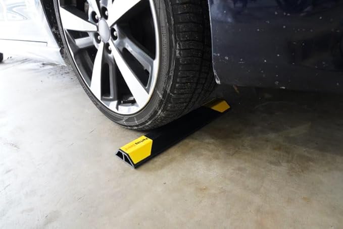 Maxsa 37355-2PK Parking Guard Tire Stopper, Black, 2-Pack