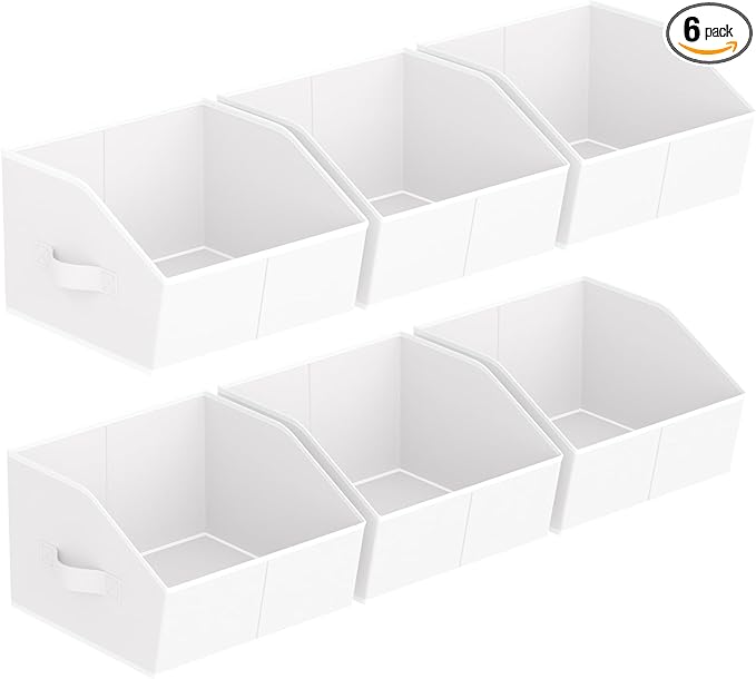 Homsorout Storage Bins for Shelves - Small Trapezoid Closet Shelf Organizer, Fabric Organization Bins with Handles, Storage B