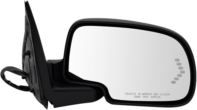 TRQ Left and Right Mirror Assembly Set Power Heated Turn Signal Memory Power Folding Compatible with 03–05 Chevrolet Silverad