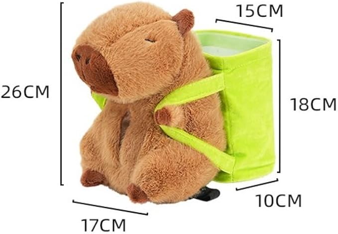 2-in-1 Car Tissue Holder & Trash Bin Organizer Cute Plush Bear/Rabbit/Capybara for Armrest Easy to Install Soft & Adorable (Capybara)