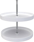 Rev-A-Shelf 24" Dual Full Circle Lazy Susan Organizer for Upper Corner Kitchen Cabinets, Plastic Home Storage 2 Tier Shelves,