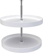Rev-A-Shelf 24" Dual Full Circle Lazy Susan Organizer for Upper Corner Kitchen Cabinets, Plastic Home Storage 2 Tier Shelves,