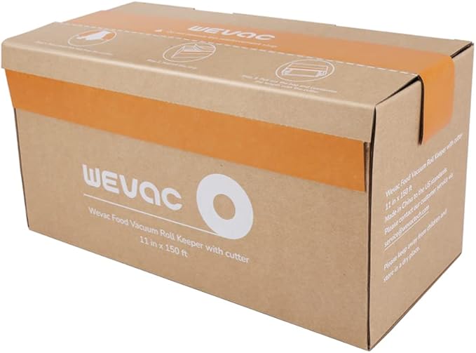 Wevac 11” x 150’ Food Vacuum Seal Roll Keeper with Cutter, Ideal Vacuum Sealer Bags for Food Saver, BPA Free, Commercial Grad