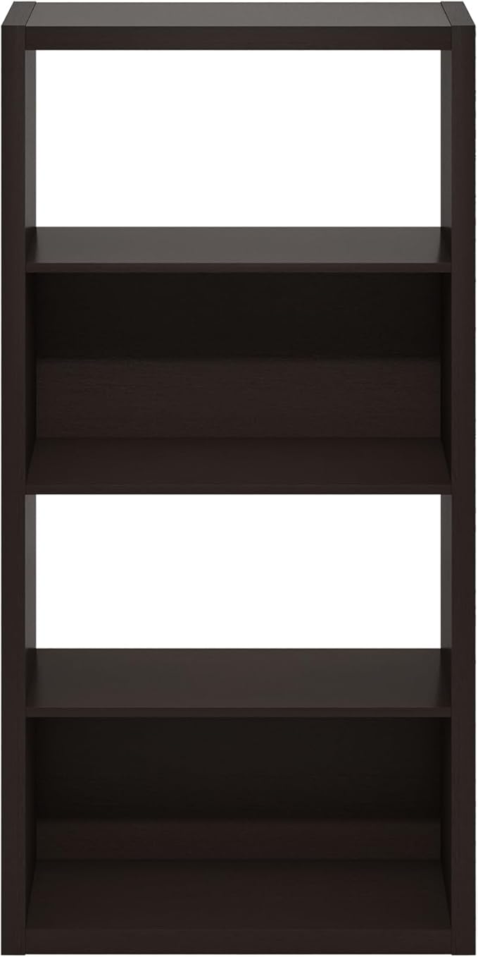 Furinno Viola Book Shelf, 4-Tier Bookshelf, Extra Thick Frame Bookcase with Open Shelf, Open Back Design, 11.3" x 23.2" x 45.