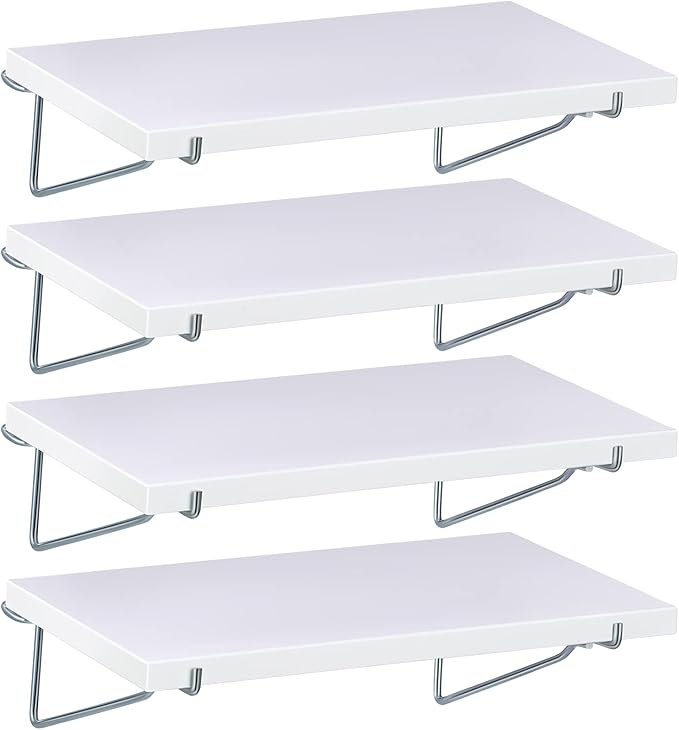 Blulu 4 Set Large Pegboard Shelf Kit Fiberboard peg Board Shelving Storage Brackets Stain Resistant Peg Board Organizer Shelv