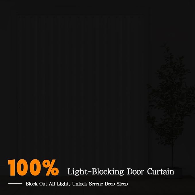 Jilron Accordian Door Curtain, 100% Blackout Folding Magnetic Doorway Curtains,Linen Style Closet Doors,for Room Divider,Priv