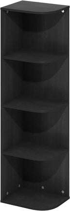 Furinno Pasir 4-Tier Corner Open Shelf Bookcase, Blackwood