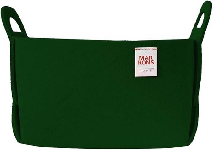 Collapsible Felt DEEPGREEN Storage Bin Small 7.1"x5.1"x5.1" – Foldable Basket with Handles for Closet, Toy Storage, Laundry R