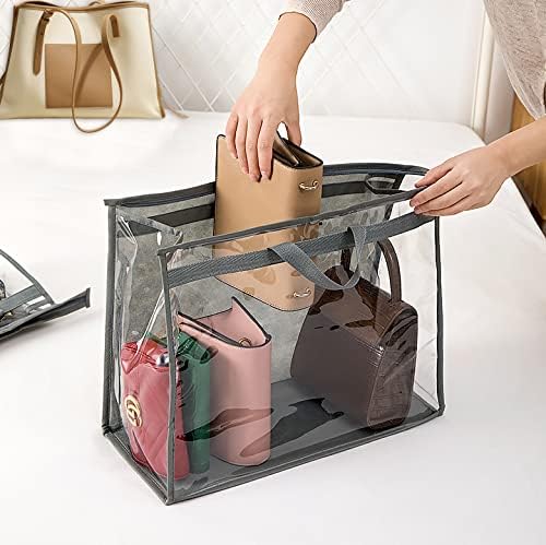 CINPIUK 10 Set Handbag Storage Organizer Dust Bags for Purses Handbags Closet, Clear Purse Protector Storage Bag Dust Cover f