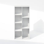 Furinno Reed Closet Organizers and Storage, 7-Cube Closet Organizer, Open Shelf Closet Storage, for Wardrobe, Bedroom, Living