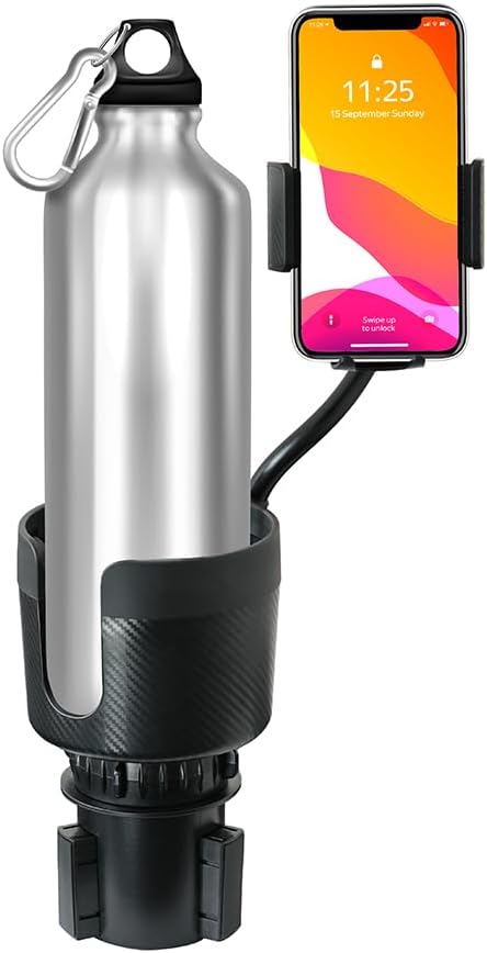 CupCargo Pro – 2-in-1 Car Cup Holder Expander and 360° Phone Mount with Adjustable Base and Flexible Neck, Universal Fit