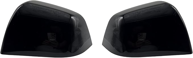 Compatible with Tesla Model Y Side Mirror Cover Replacement 2021 2022 2023 2024, Left & Right Side Rearview Mirror Cover Cap for Model Y Accessories(Black)2pcs
