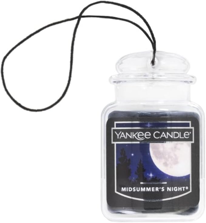 Yankee Candle Car Air Fresheners, Hanging Car Jar Ultimate, Neutralizes Odors Up To 30 Days, Midsummer's Night, 0.96 OZ (Pack