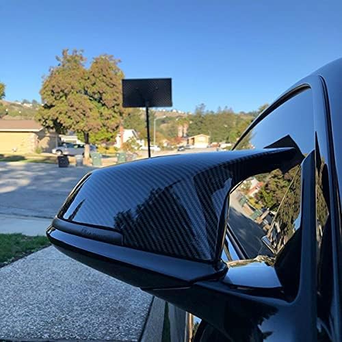 ECOTRIC Side Mirror Covers Door Mirror Cap Compatible with BMW F20 F21 F22 F23 F30 F31 F32 F33 F34 F36 F87 X1 E84 Rearview Replacement Carbon Fiber Style Pair