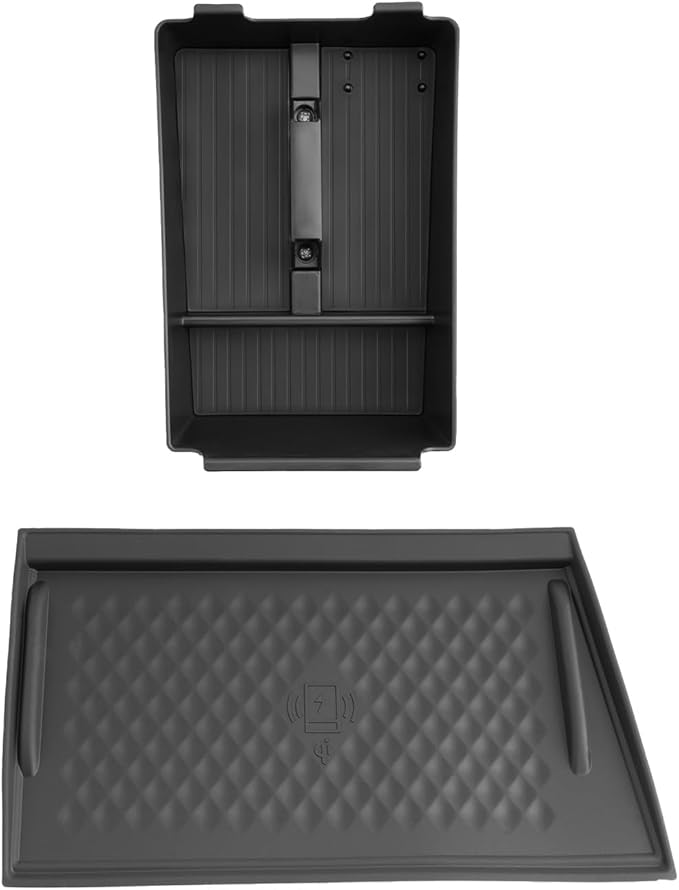 BIBIBO 2Pack for 2025 Murano Center Console Organizer 2025 Nissan Murano SV/SL/Platinum Console Armrest Tray +2025 Murano Wireless Charging Silicone Mat Murano 2025 Insert Organizer Nissan Murano 2025