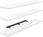 AMADA HOMEFURNISHING 35.4" L Floating Shelves, Wall Shelves Set of 3 for Bathroom/Living Room/Bedroom/Kitchen, White Floating