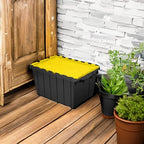 Akro-Mils KeepBox 12 Gallon Storage Container, Nesting and Stackable Plastic Storage Box with Lid Attached, Organizer Tote fo